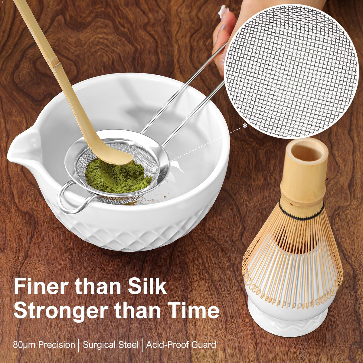 Matcha Whisk Set (Ceramic White)