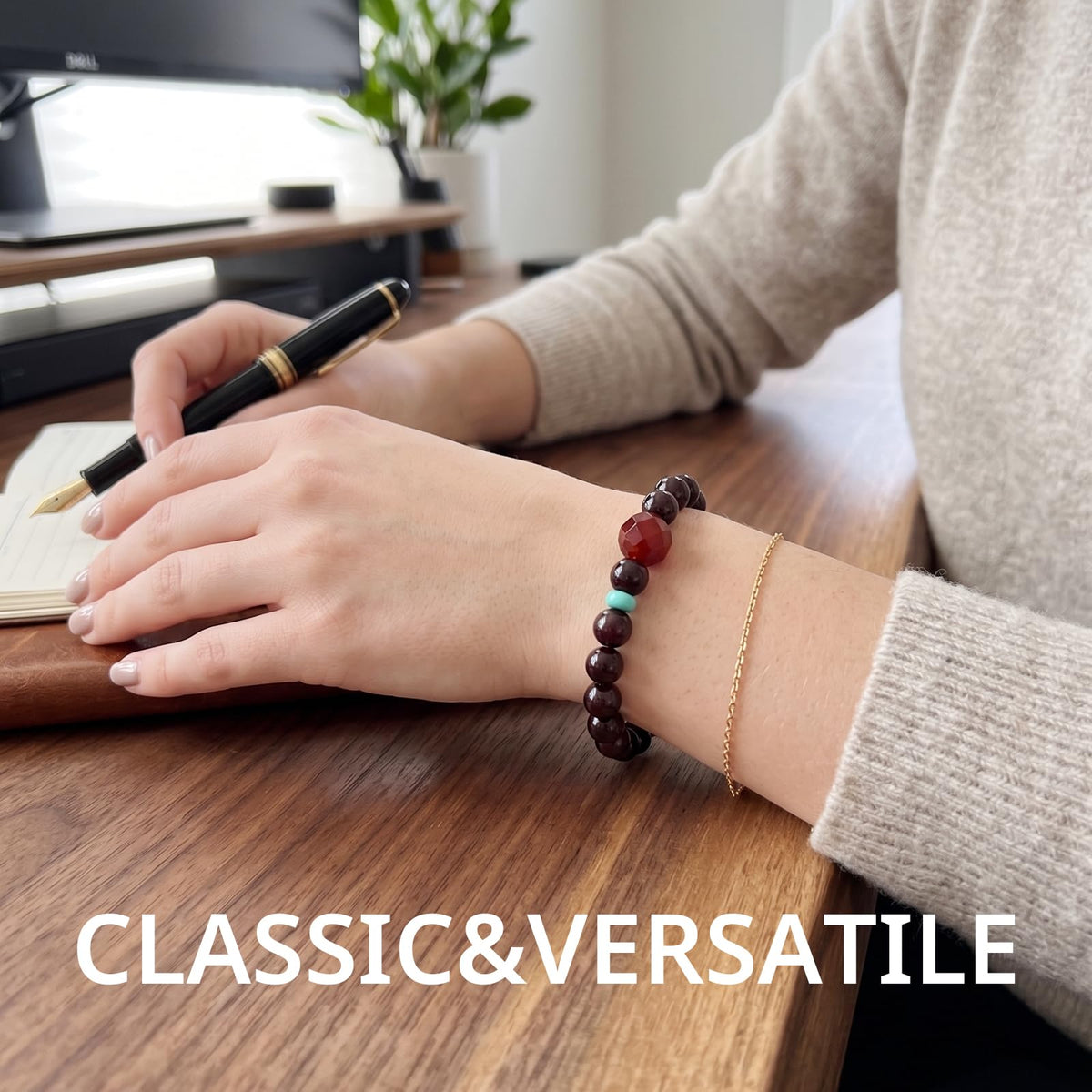 Authentic Red Sandalwood Bracelet with Natural South Red Agate & Turquoise (Natural Red Agate & Turquoise)