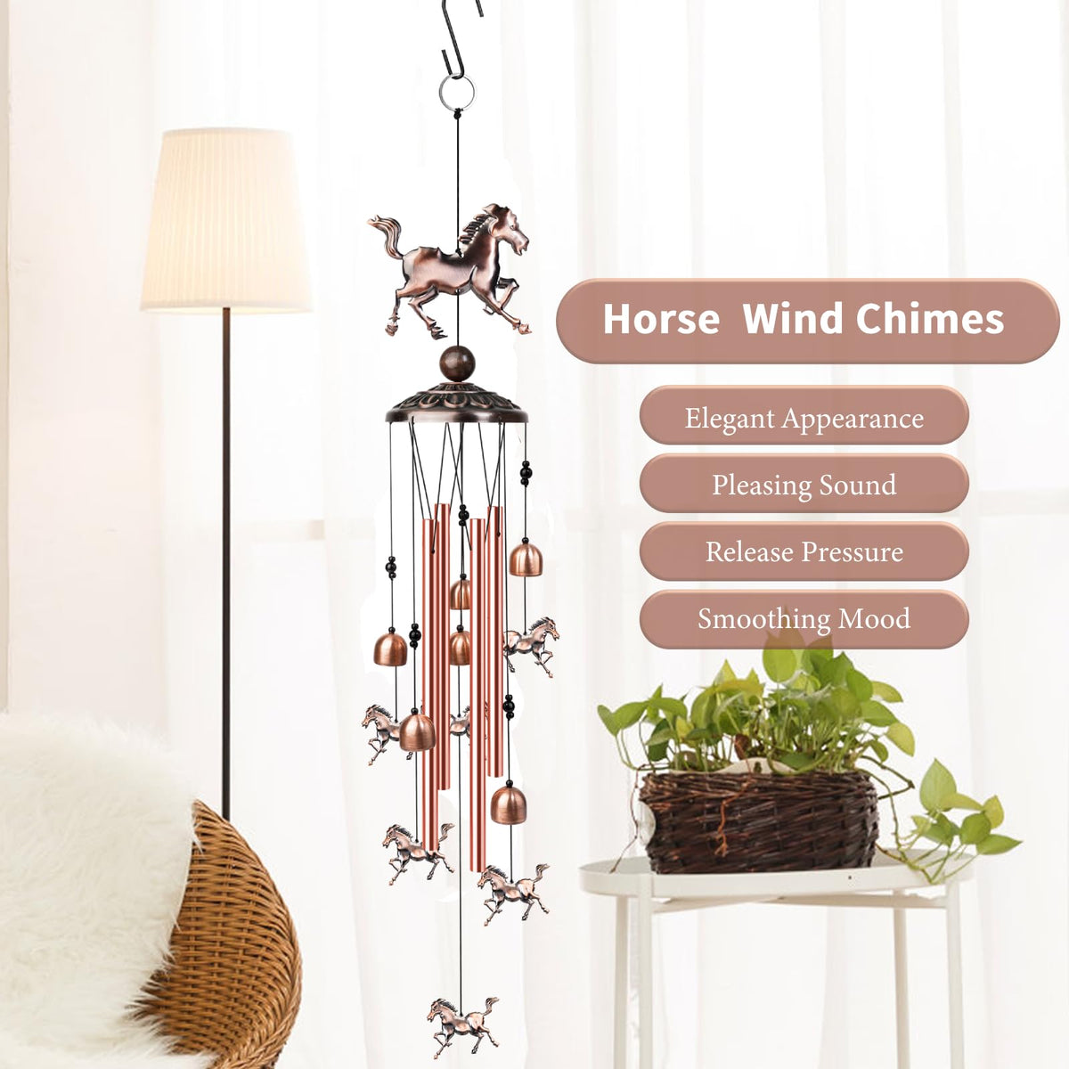 Horse Wind Chimes (Copper / Horse)