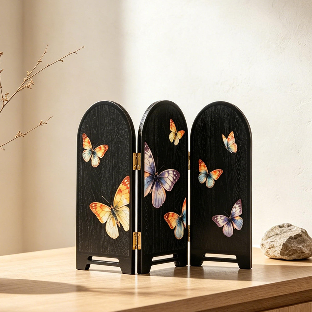 Arched 3 Panel Tabletop Folding Screen (M9361)