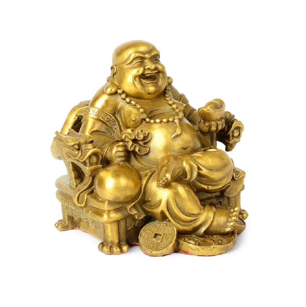 Fengshui Buddha Statue for Lucky & Happiness God of Wealth (Large)