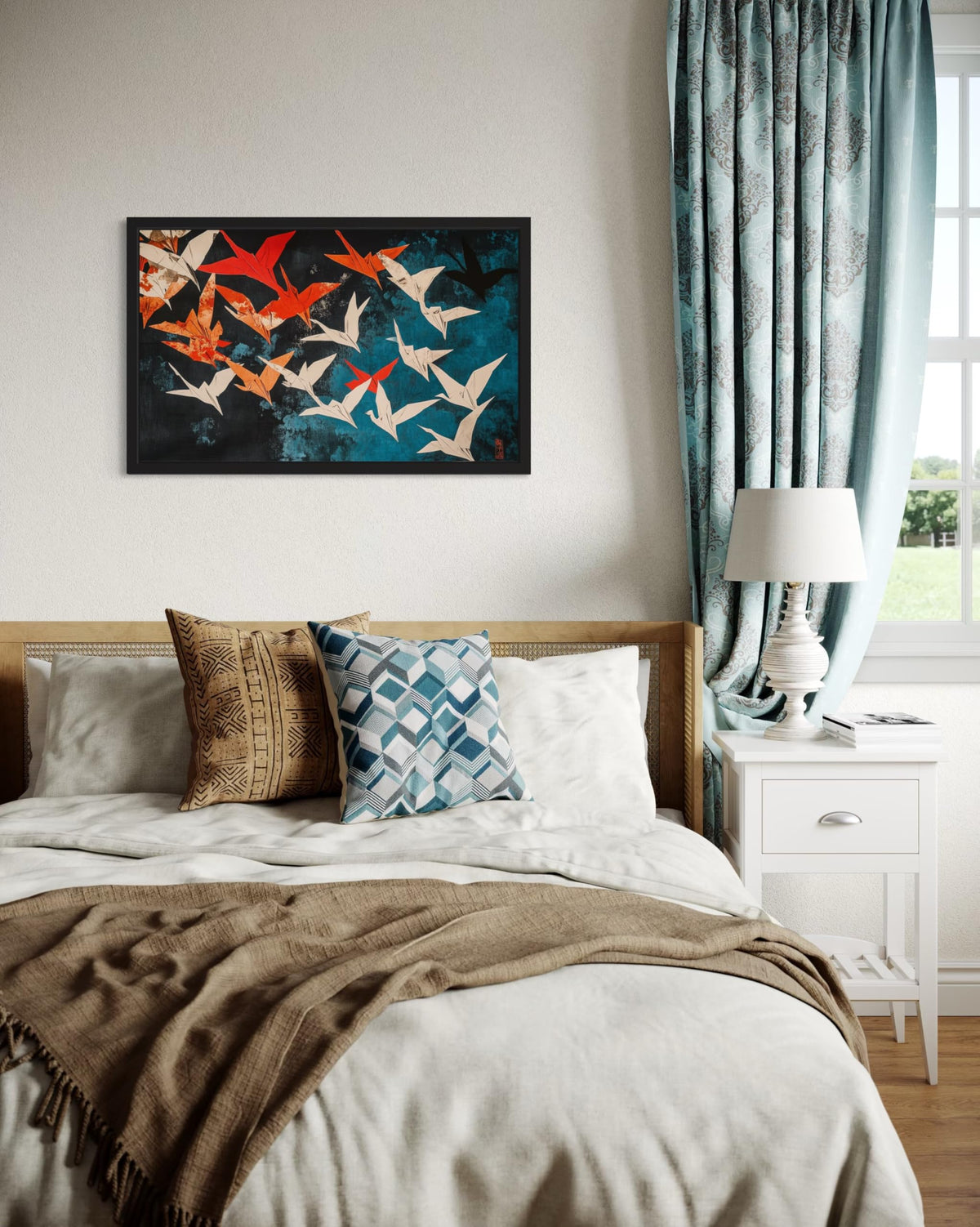 Origami Cranes Unframed Wall Art Print Poster (Origami Cranes / 36"L x 24"W)