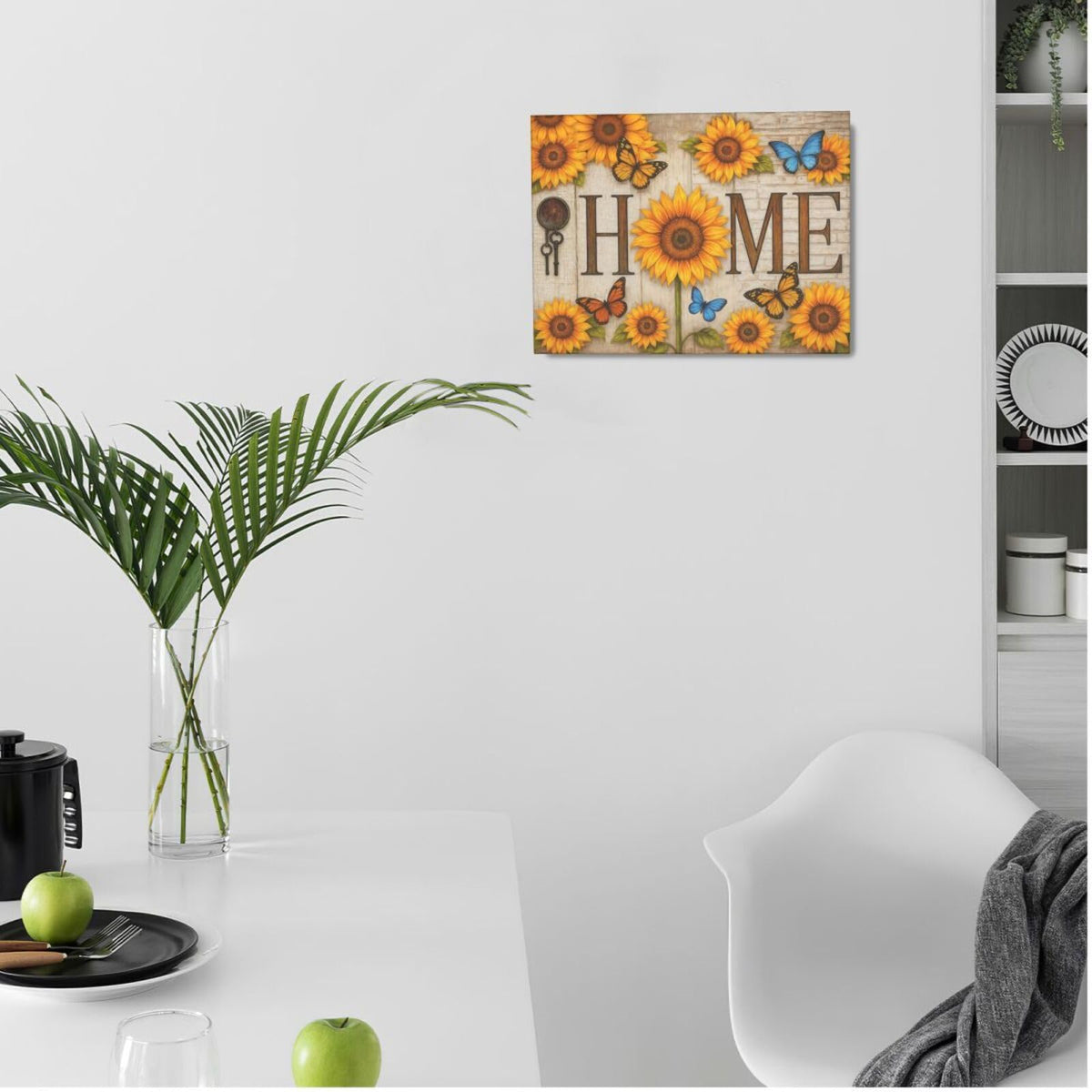 Farmhouse Sunflower Wall Art Rustic Home Butterfly Canvas Wall Decor Country Floral Pictures Paintings Prints Artwork Framed Decorations For Bathroom Bedroom Living Room Gifts 16" x 12" (Home / 16"L x 12"W)