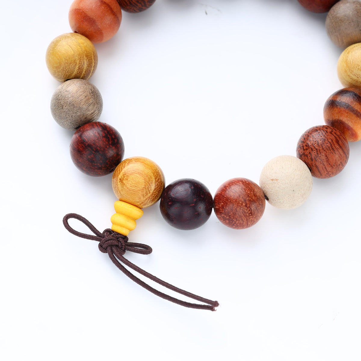 Wooden Beads Stretch Bracelets for Buddhist Prayer Mala Beads Wristlets for Man Woman (B3:10MM 8 Treasure Wood)