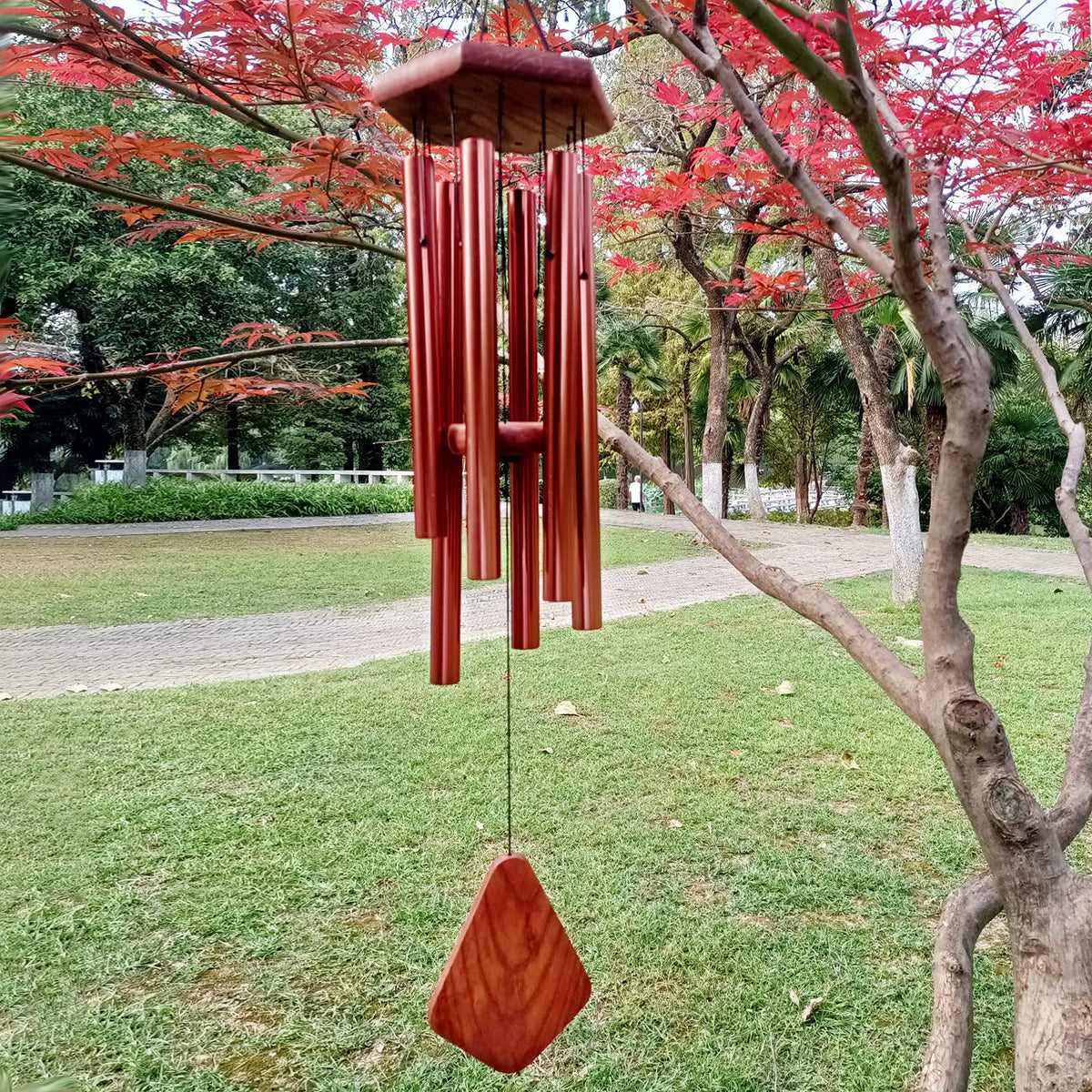 Wind Chimes for Outside 30 inch Red Copper Aluminum Garden Patio Gift Decor (30" / Copper)