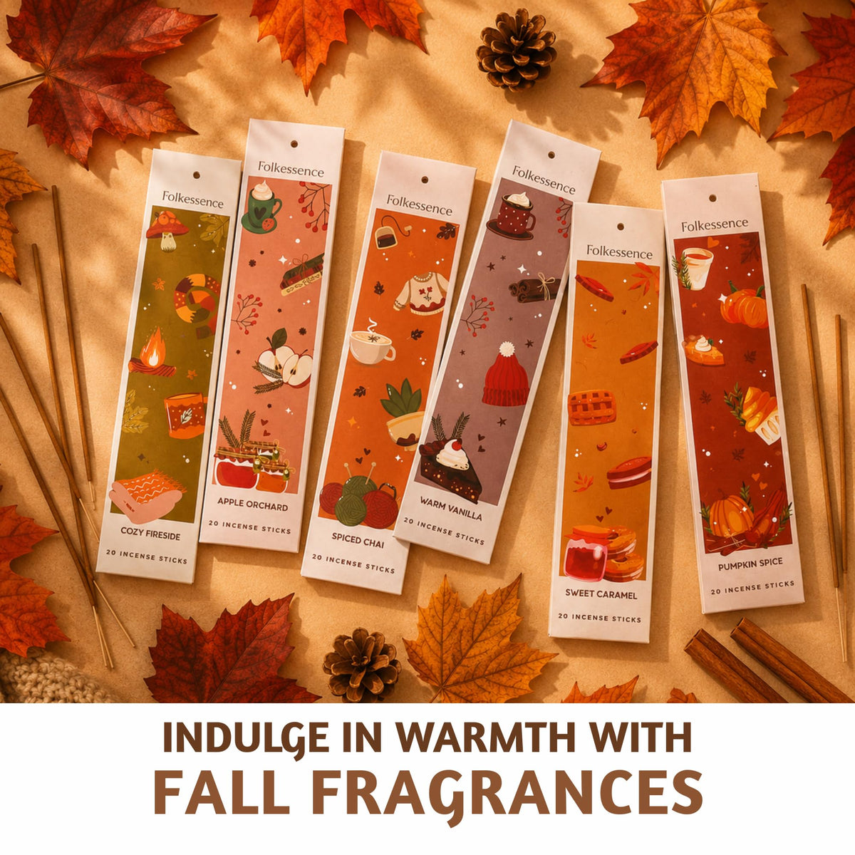 Premium Fall Incense Sticks Vanilla (Pack of 120)