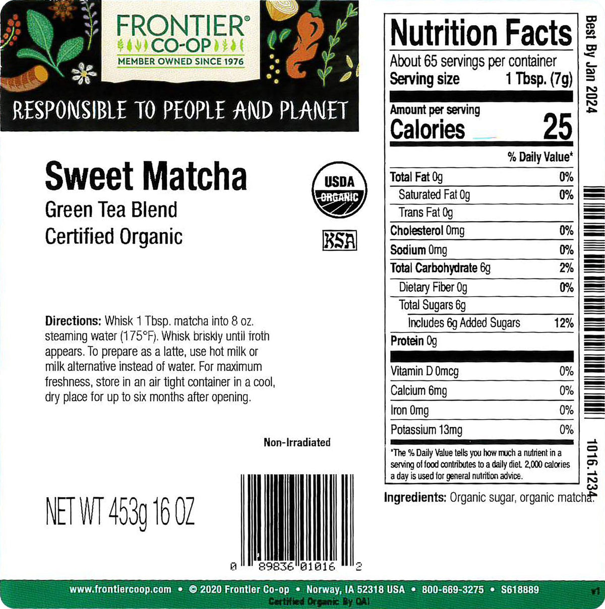 Organic Sweet Matcha Green Tea Powder (16 Ounce (Pack of 1))