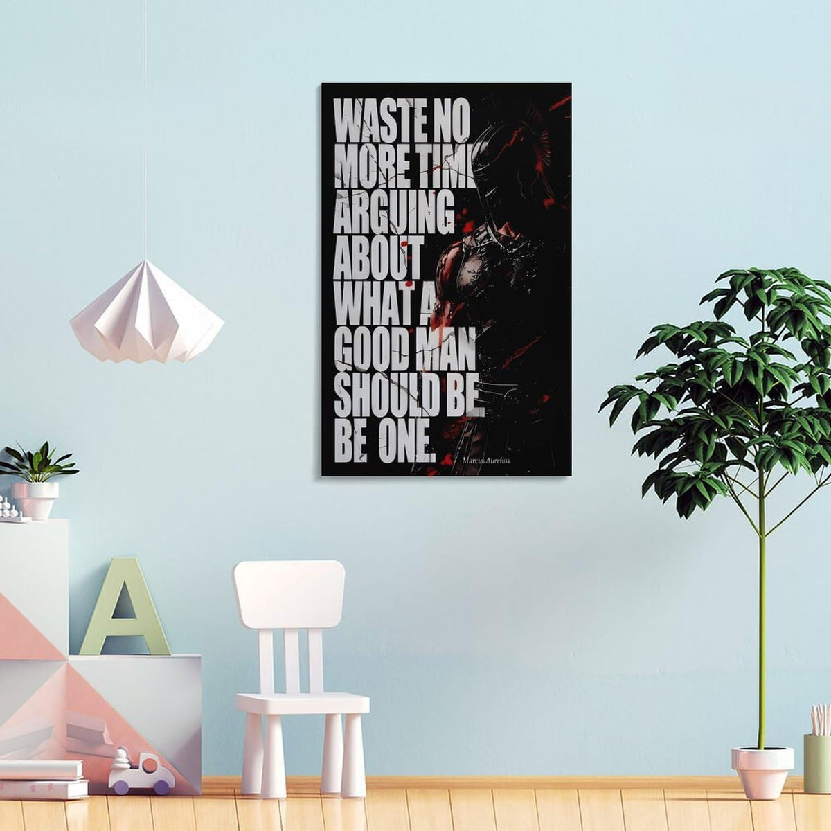 Spartan Marcus Aurelius Quote Canvas Printing Wall Art Prints Wall Decor Posters Red Black Stoic Warrior Motivational Living Room Bedroom Office Gym Philosophy Aesthetic 08x12inch (style-22 / 08x12inch(20x30cm) Frame)