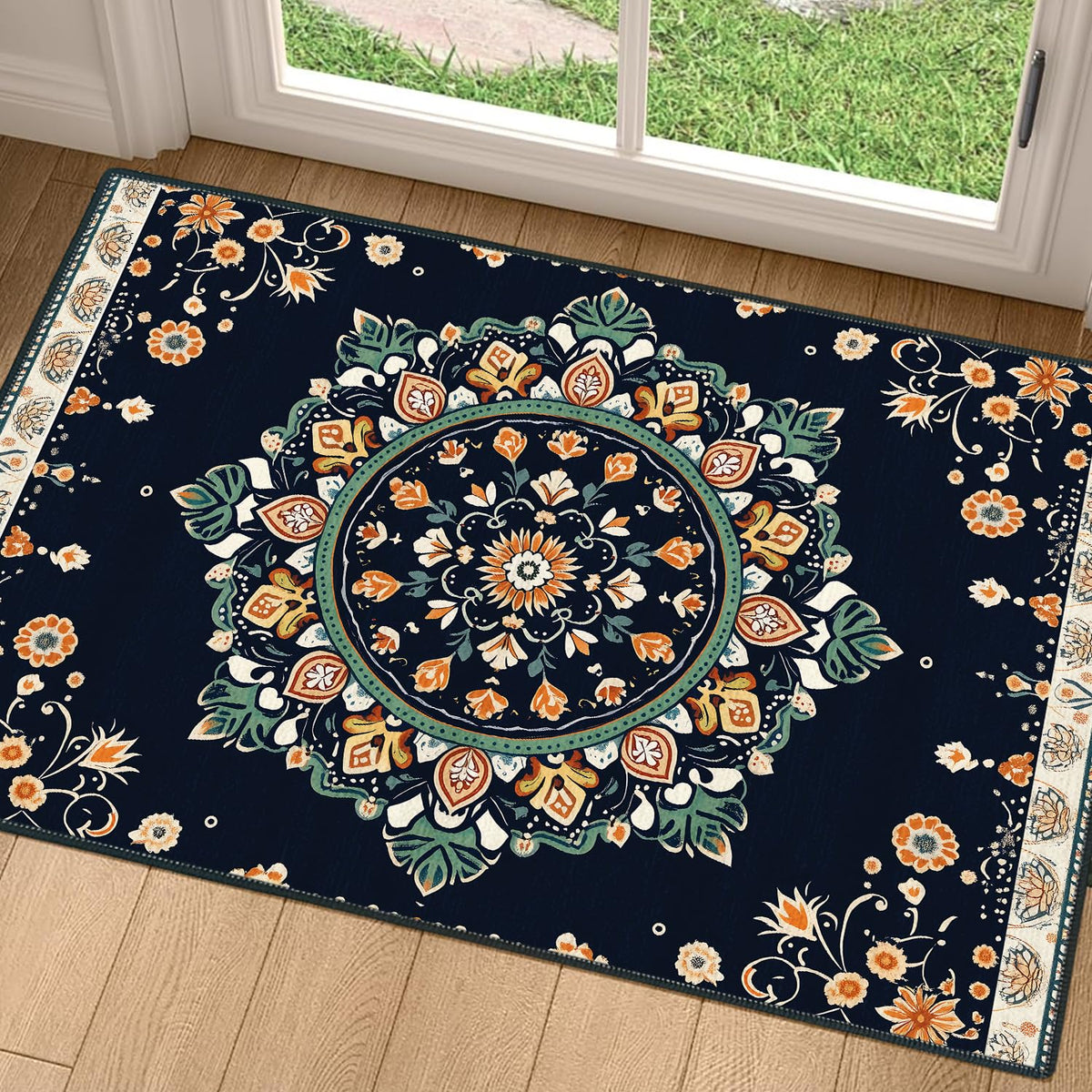 2x3FT Area Rug Bohemian Floral Mandala Entryway Rug (#20 / 2' x 3' (Rectangular))