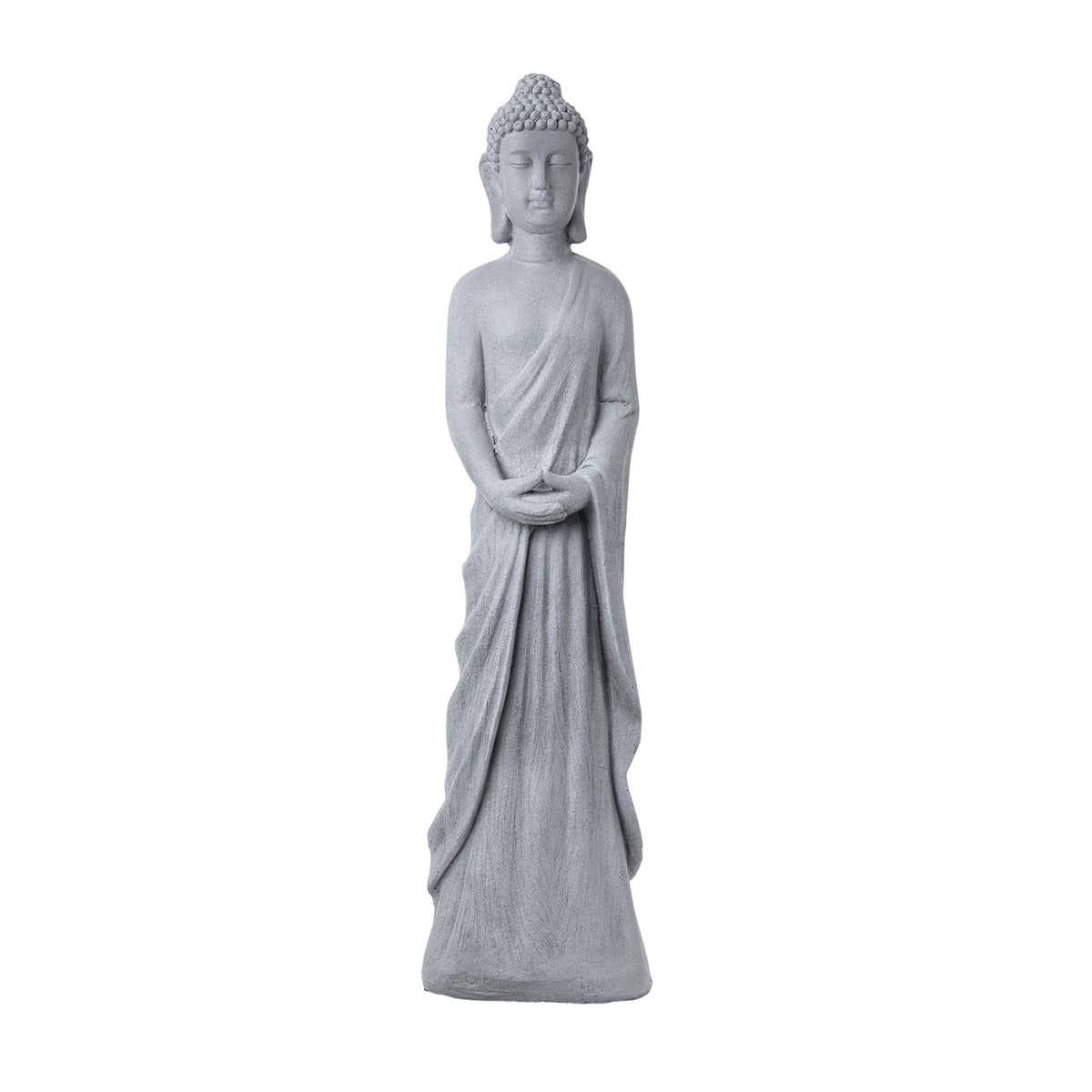32" Tall Cement Standing Buddha Outdoor Garden Statue (32" H - Gray Buddha)