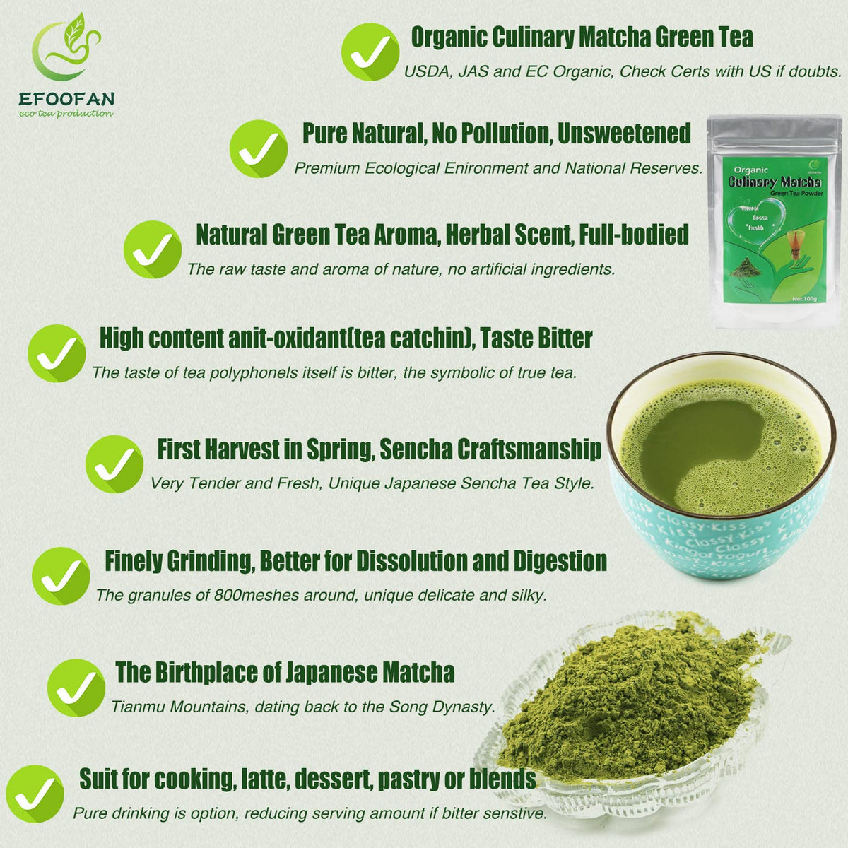 Organic Culinary Matcha Tea for Baking (3.53 Ounce (Pack of 1))