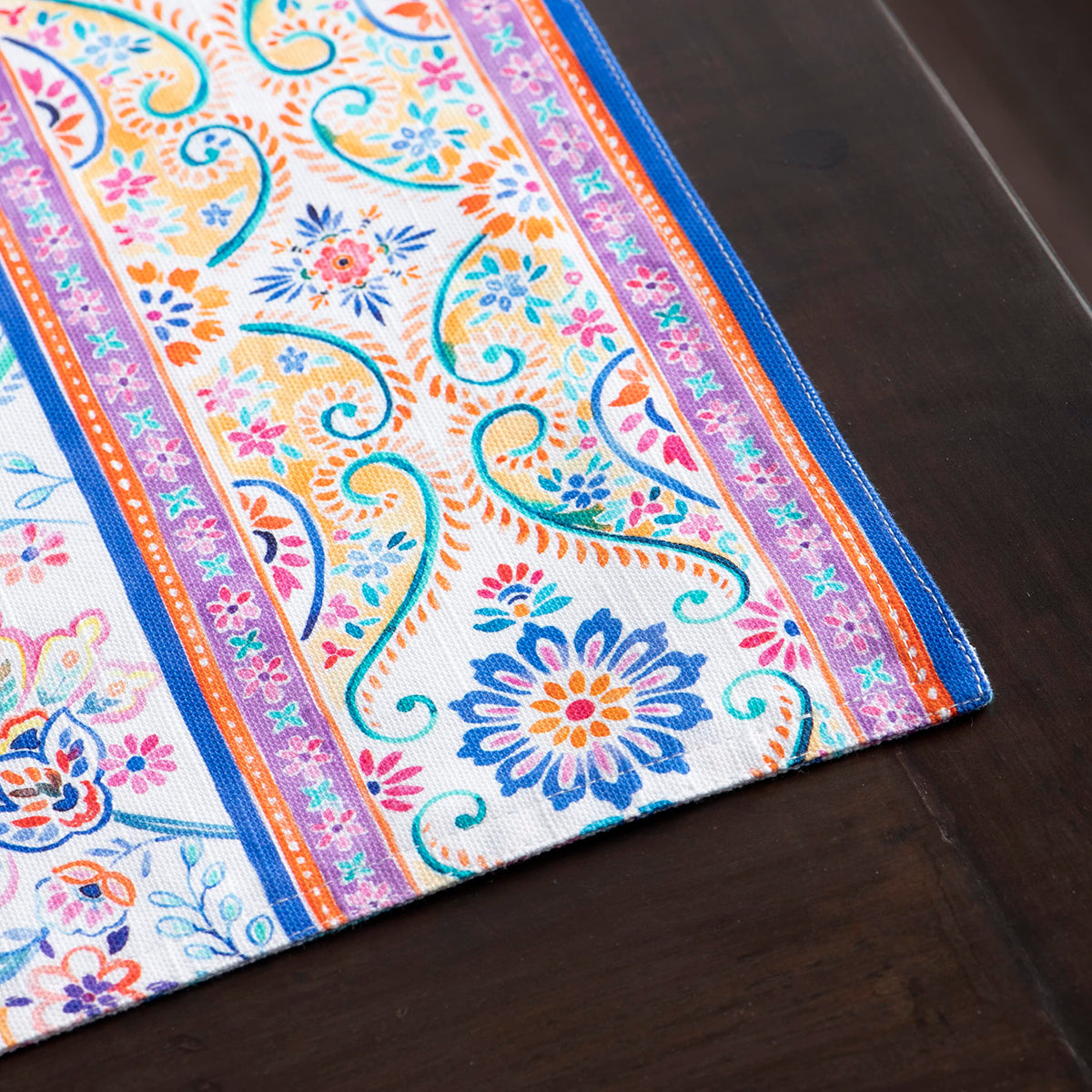 Placemats Set of 4 Reusable 100% Cotton (137 - Indian Floral / 13" X 19" (Pack of 4))
