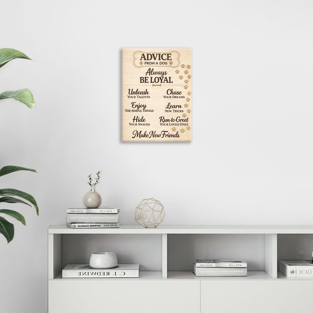Advice From A Dog Wall Art Inspirational Pictures Painting 12"x16" (Dog Advice / 16"L x 12"W)