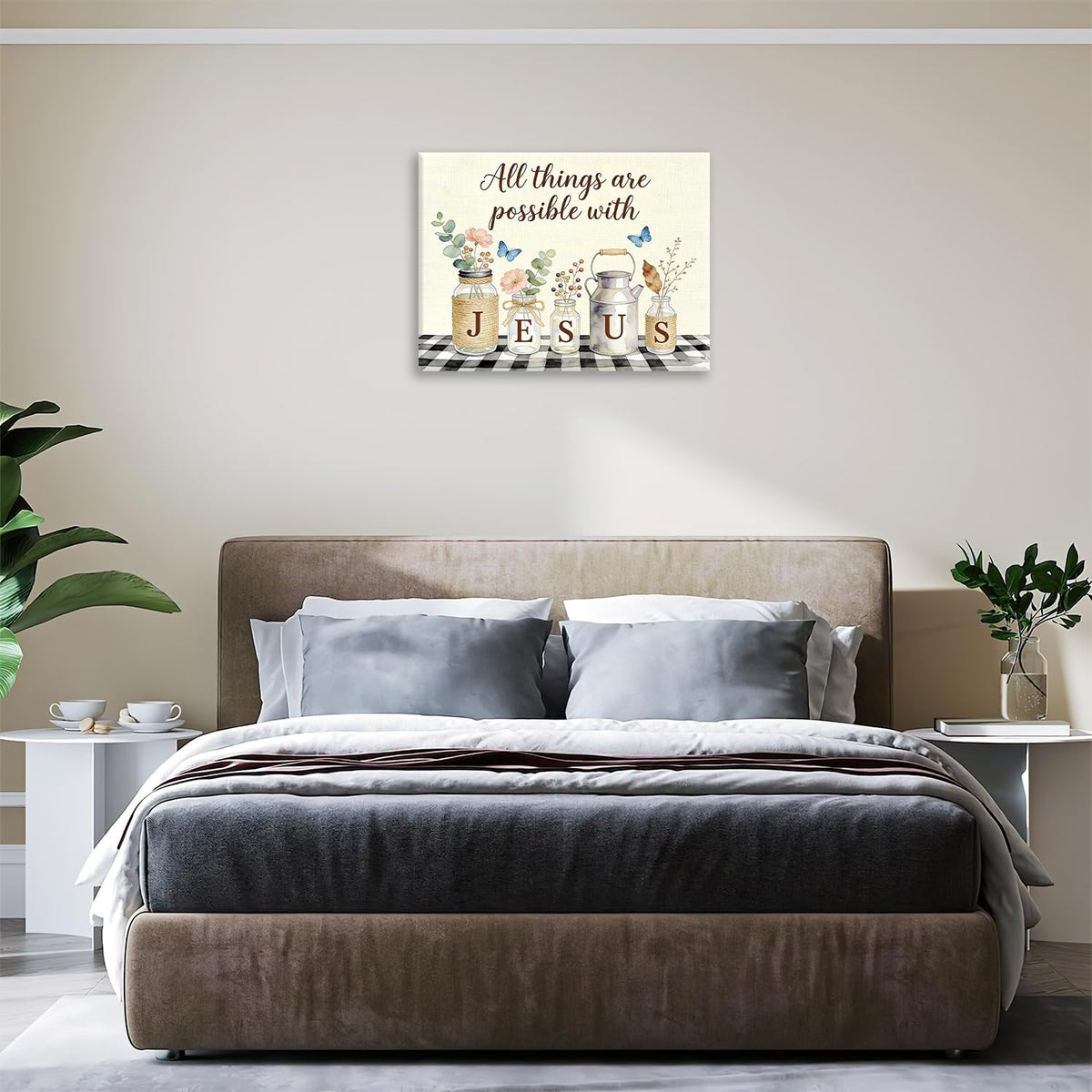 Christian Canvas Wall Art Inspirational Quote Modern ArtWork 20" x 24" (Christian Jesus / 24"L x 20"W)