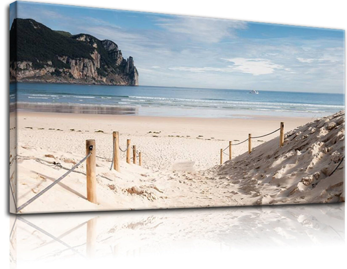 Large Wall Art for Living Room Wall Decor Bedroom Sand Beach Pictures Coastal Paintings Ocean Decor Landscape Canvas Prints Office Artwork Framed Posters Panel Bathroom Home Decoration (2Sandb03 / 60"L x 30"W)