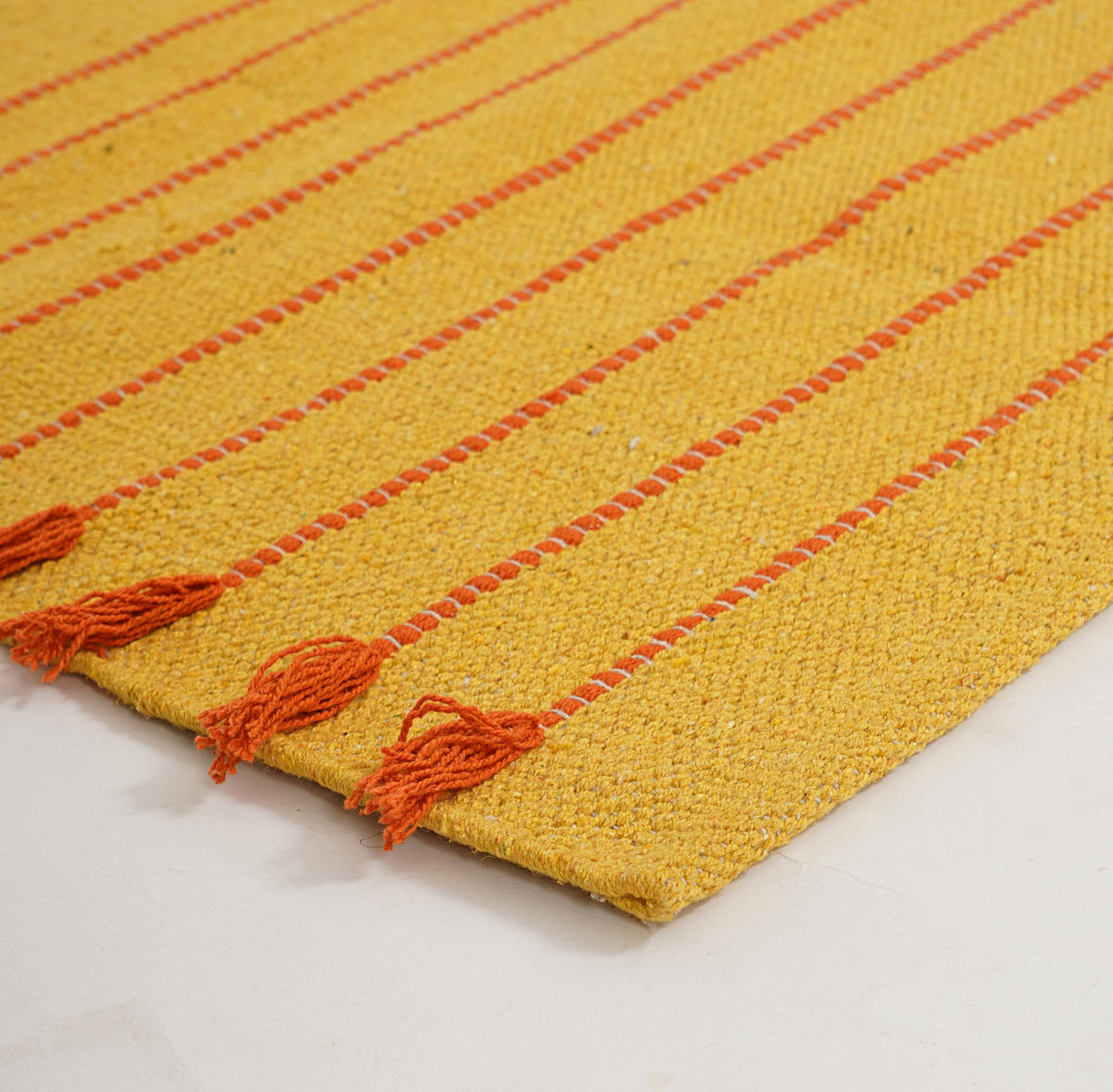 Indian Handmade 100% Organic Cotton Yoga Mat (Yellow)
