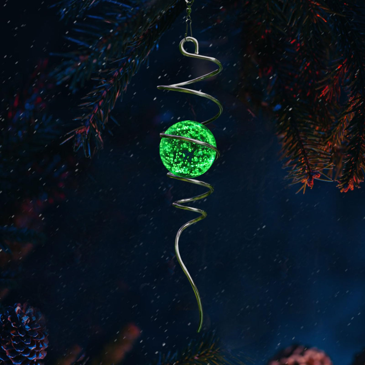 Glow in The Dark Gazing Ball Spiral (Glow Glass Orb)