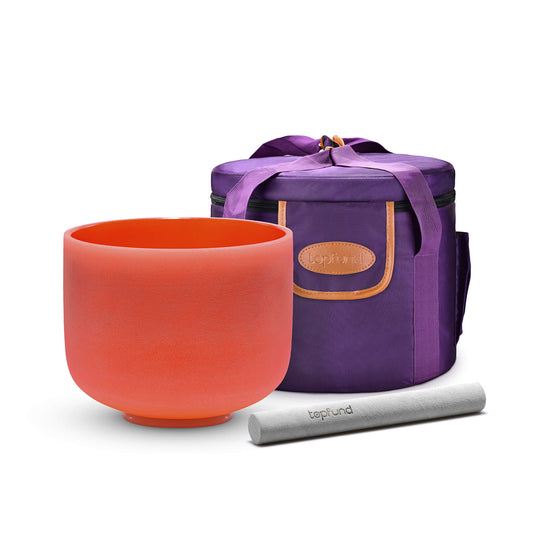440Hz Red C Note Crystal Singing Bowl Root Chakra 8 inch with Heavy Duty Carrying Case and Suede Mallet (8 inch / 440Hz Red C Note)