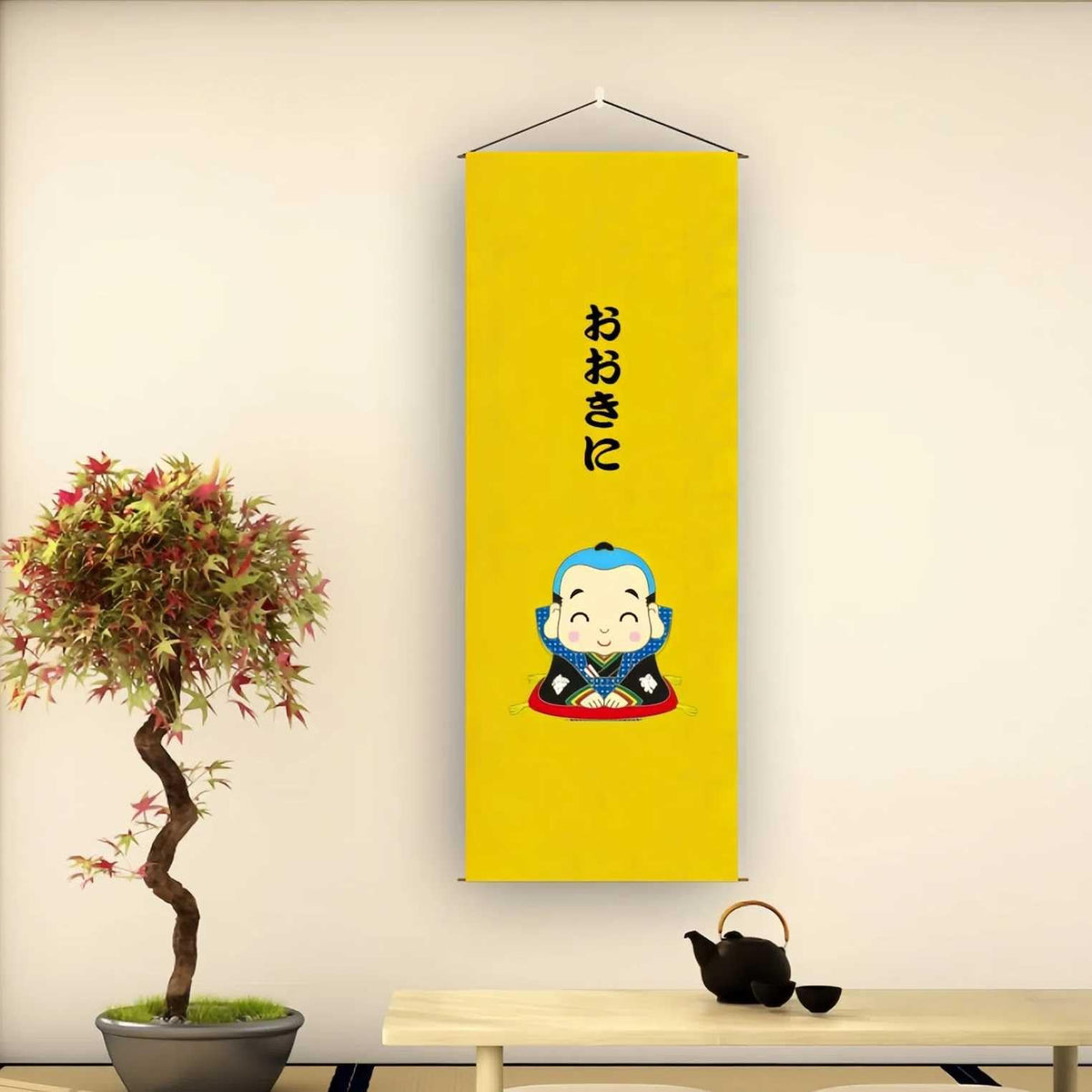 Japanese Tapestry Wall Art (The Little Monk)