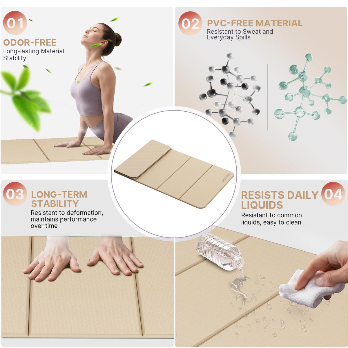 Yoga Mat Thick 10mm (Milk coffee)