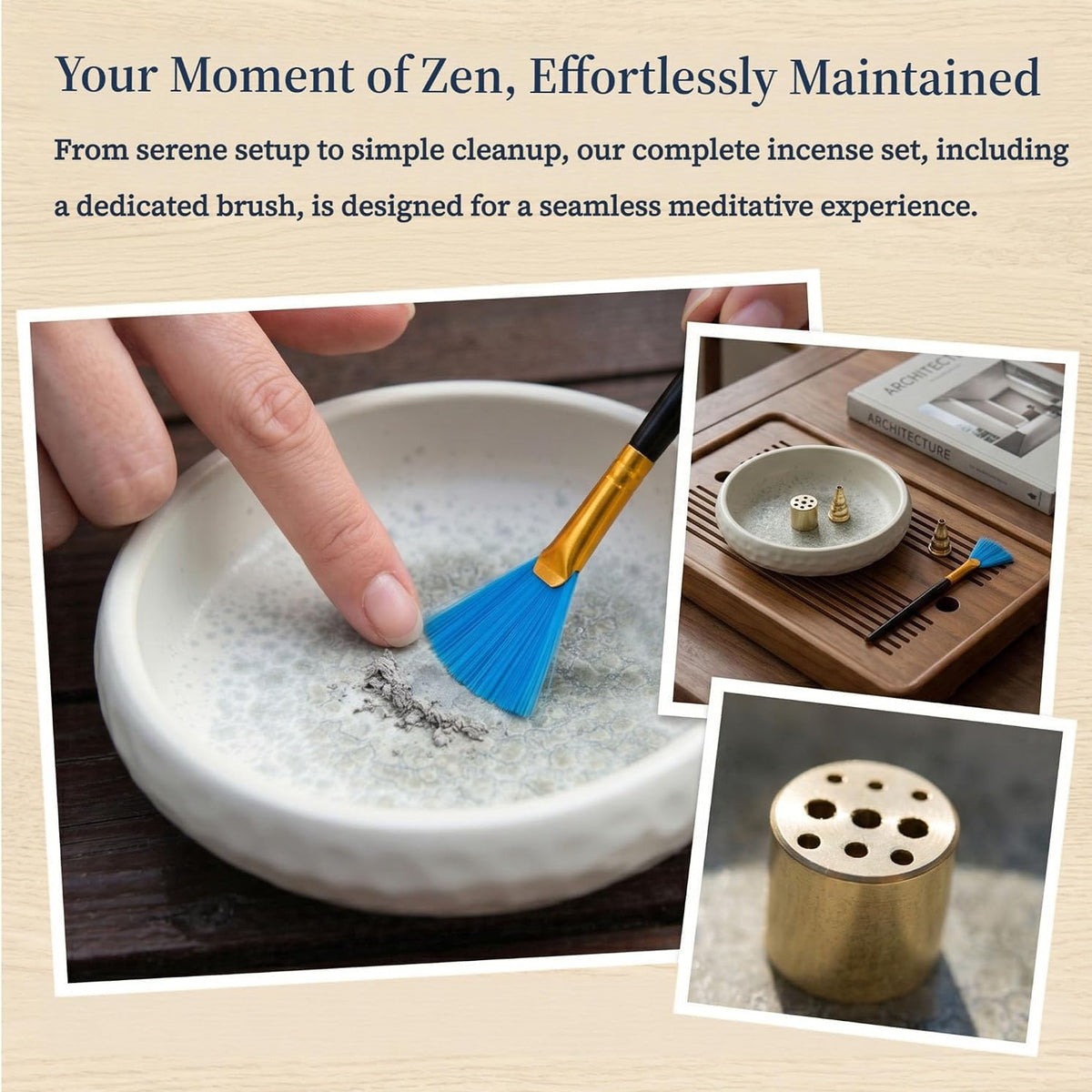 6 Inch Japanese Incense Holder for Stick (White)