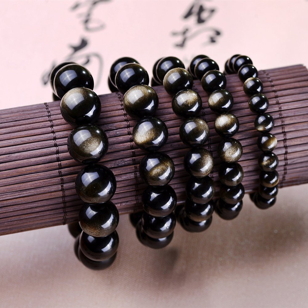 Tibetan Mala Bead Obsidian Beads Bracelet (Beads Diameter 16MM)