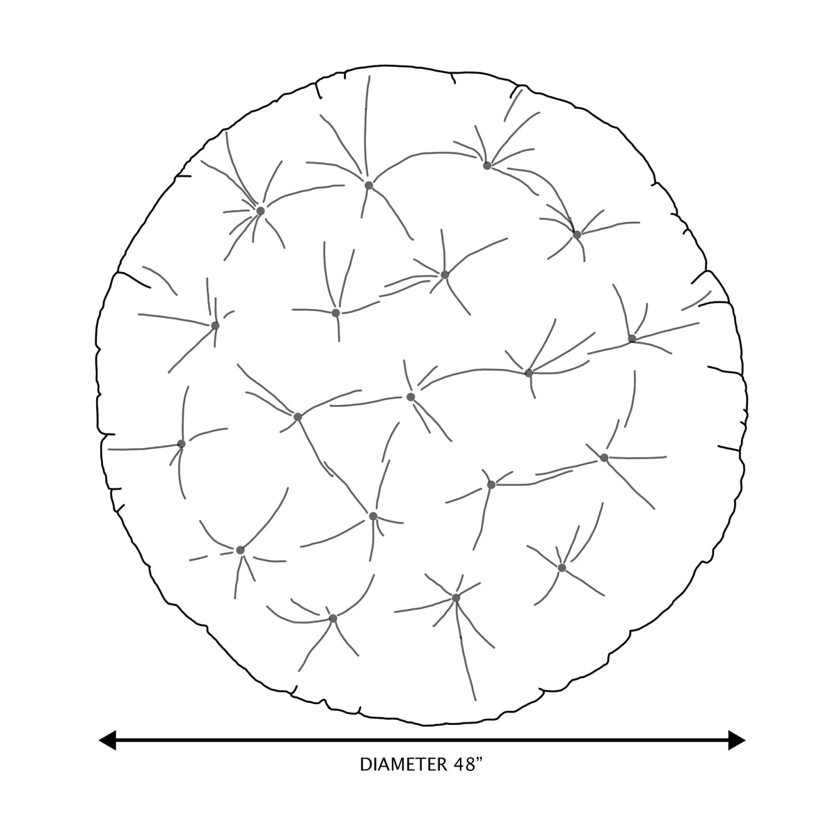 Tufted Papasan Cushion (Mauve / 48 in x 48 in x 4 in)
