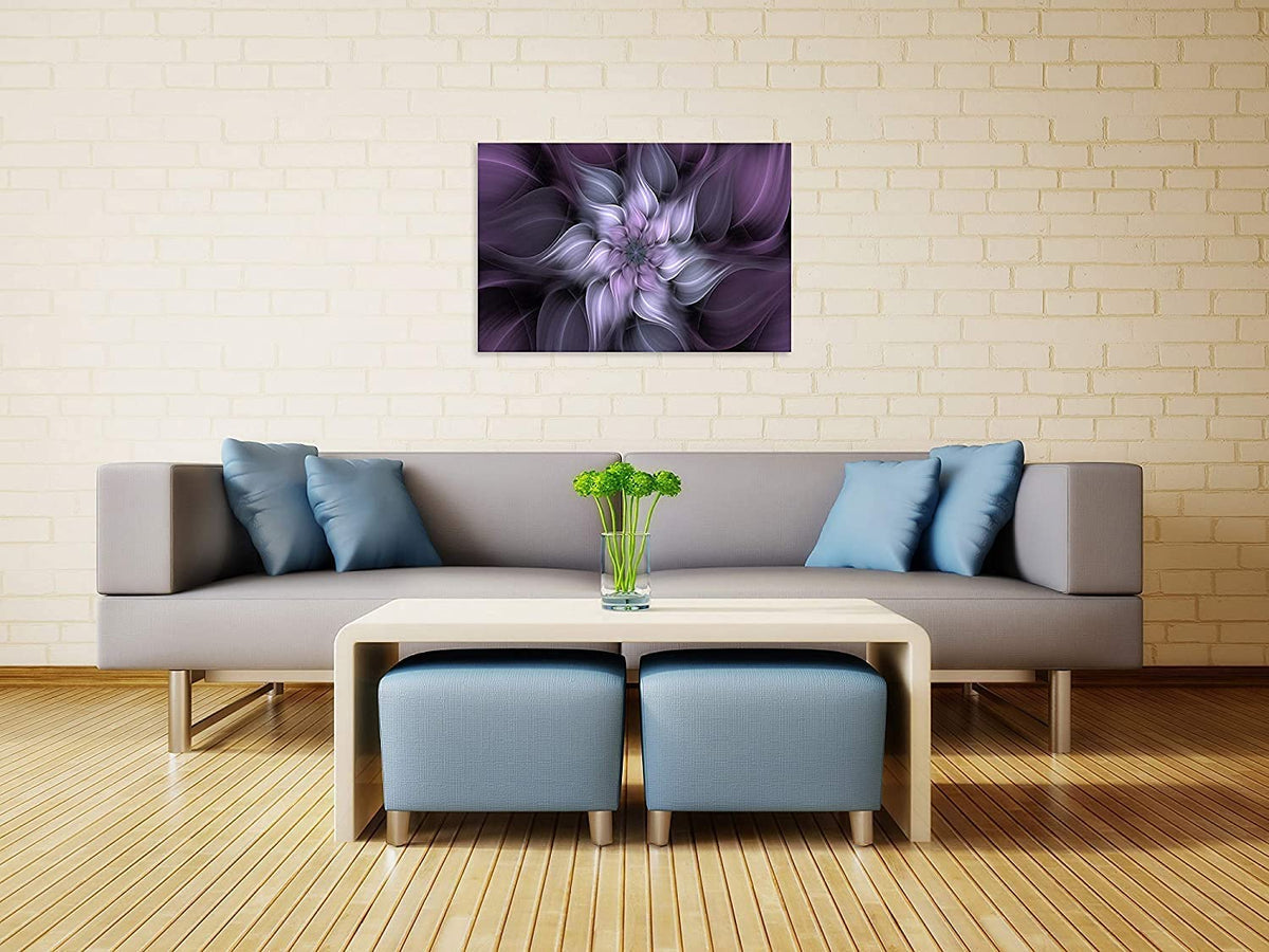 1 Panel Bauhinia Chinese Redbud Purple Flower Plant Botany Picture Flower Artwork Oil Painting on Canvas Stretched and Framed 20x30 inch Print Home Decor Living Room Bedroom Wall Art Hanging (30"L x 20"W / Purple Flower)