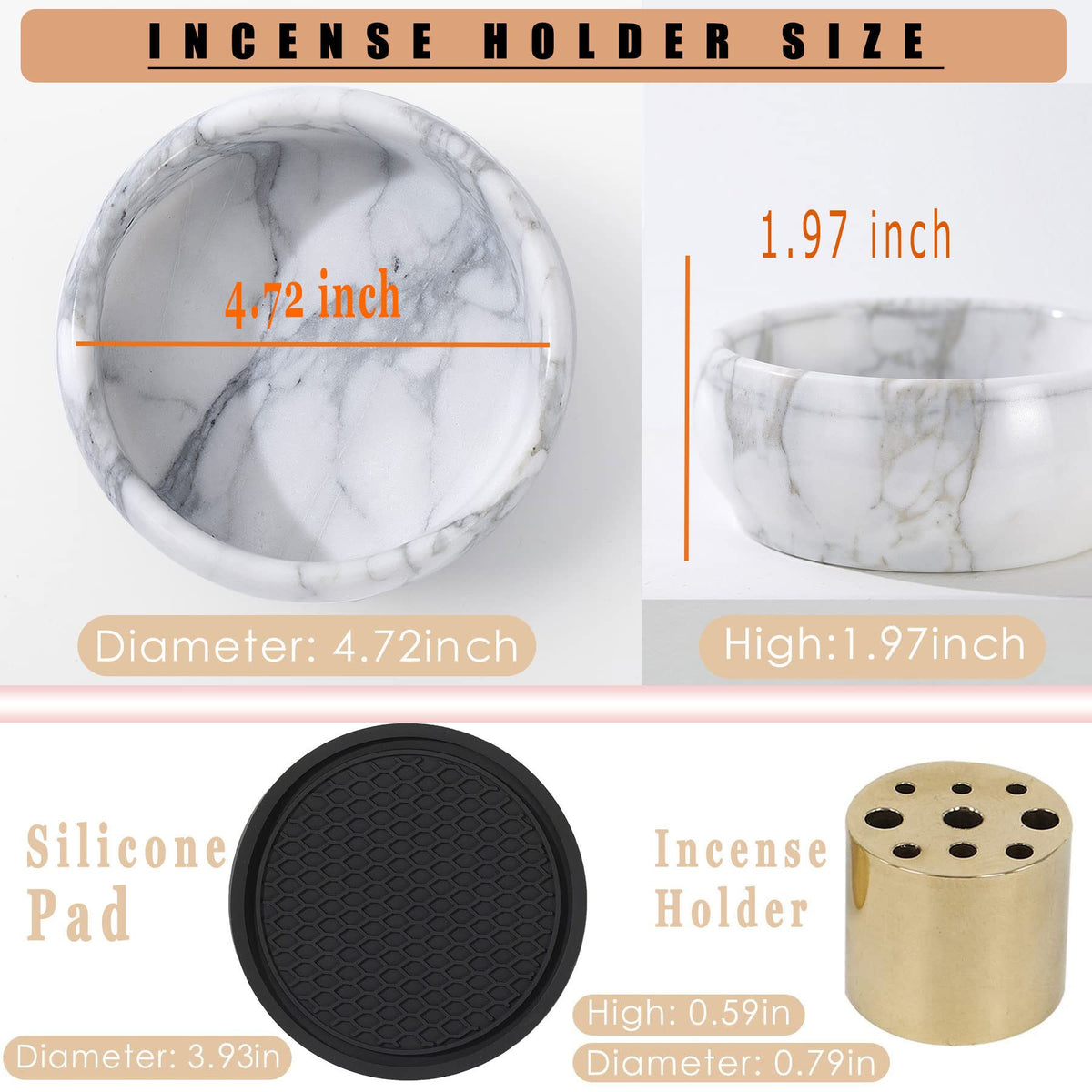 Marble Incense Holder (Natural White)