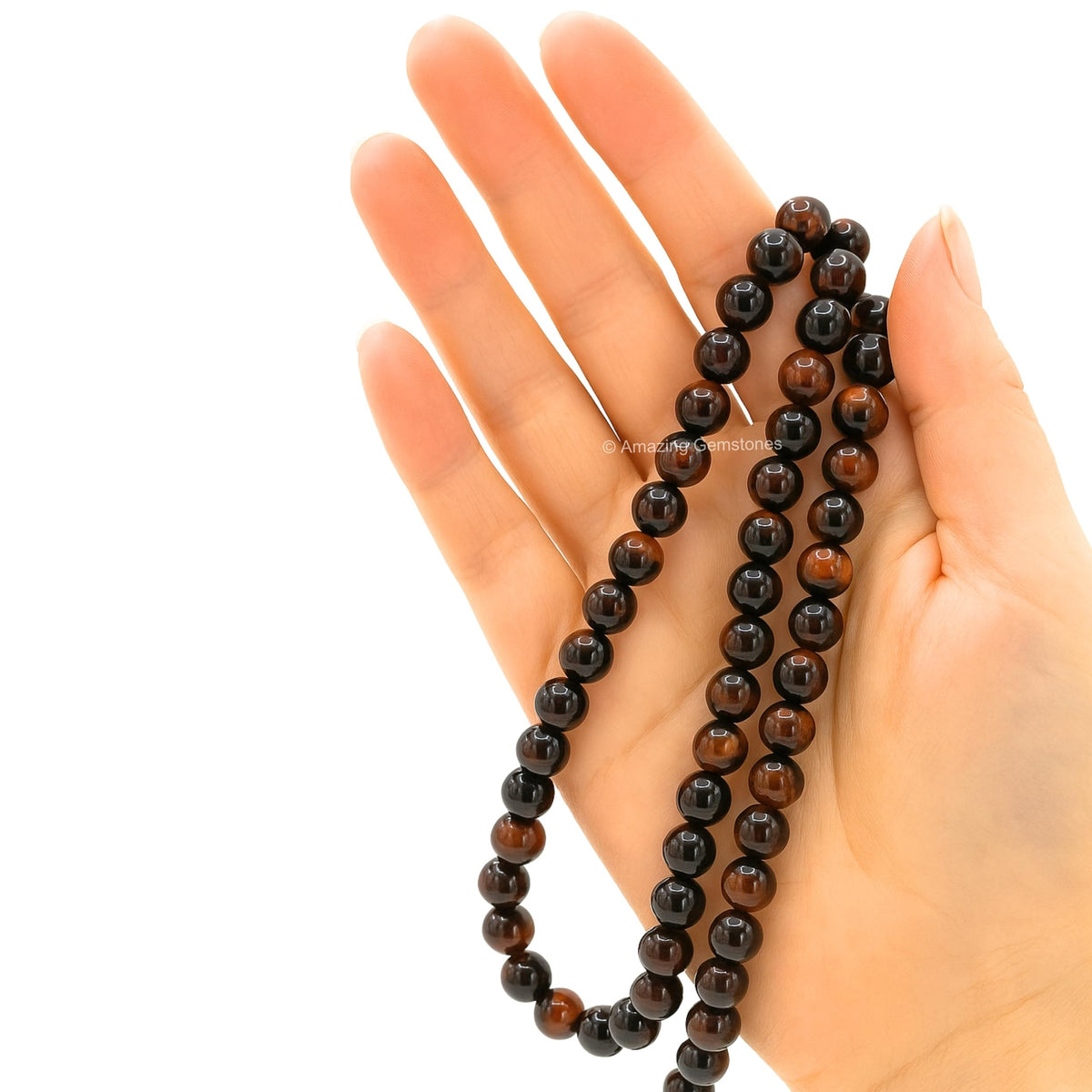 Tiger Eye Mala Saadi (Red Tiger Eye / Plain)