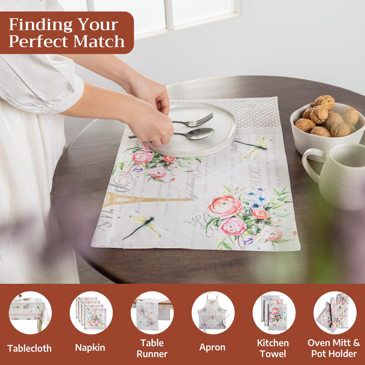 Placemats Set of 2 Reusable 100% Cotton (002 - Champ De Mars / 13" X 19" (Pack of 2))