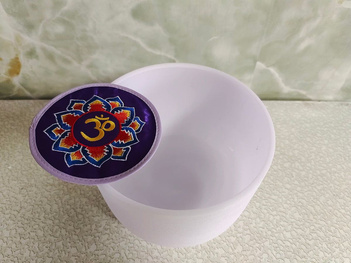 Amethyst Gemstone Fusion Crystal Singing Bowl B Crown Chakra 8 inch with Free Suede Striker and O ring (8 inch / Amethyst)