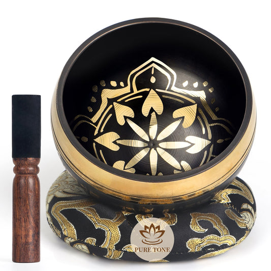 HandMade Meditation Singing Bowl (4inch Black)