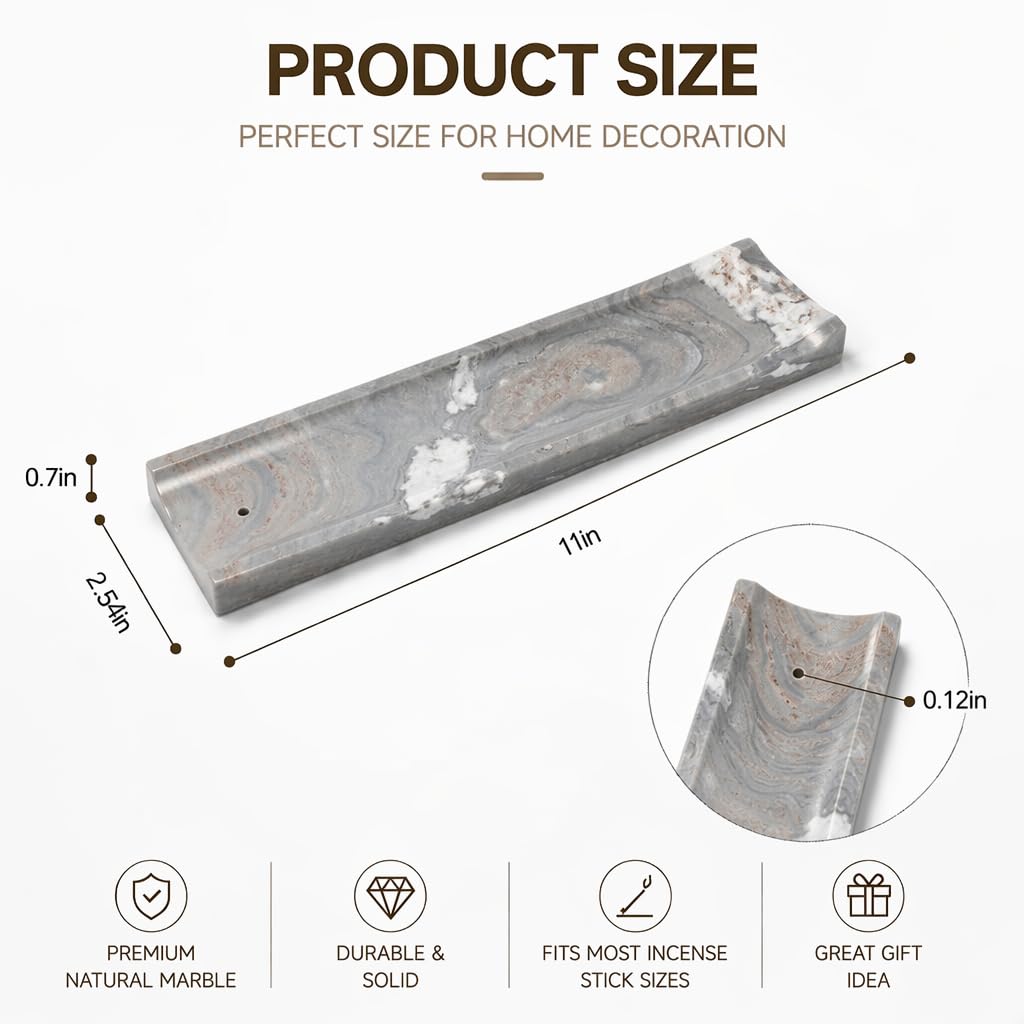 Marble Incense Holder (Palissandro Gray)