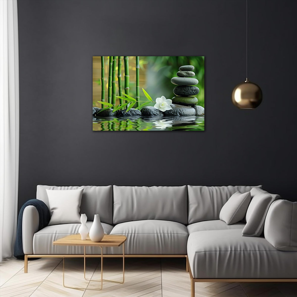 Zen Wall Art Zen Black Stone Canvas Prints for Meditation Office Decor (Zen Stones Canvas Frame-14 / 36"L x 24"W)
