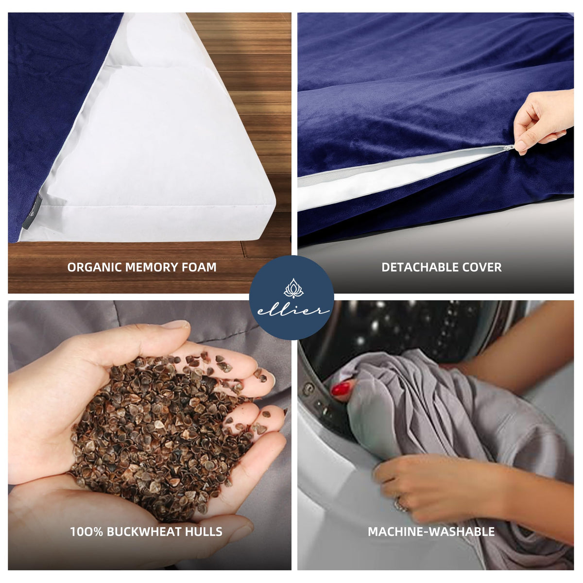 Zafu & Zabuton Meditation Cushion Set (Dark Blue)