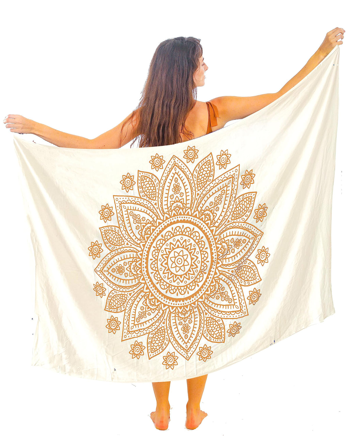 Mandala Bikini Gold Mandala Sarong for Women (Mandalagold)
