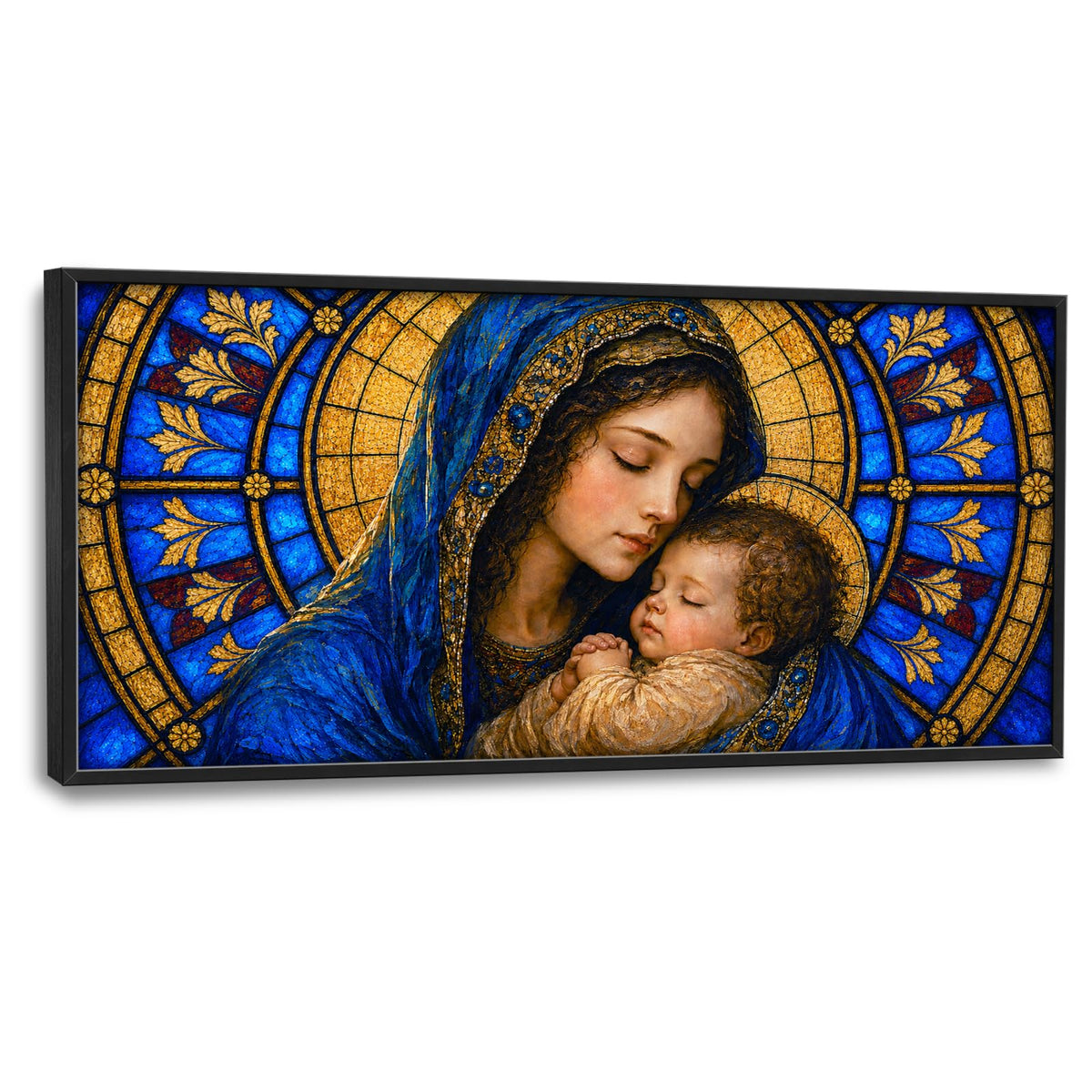 Virgin Mary Mother Large Wall Art Christian Jesus Religious Our Lady Of Guadalupe Wall Decor Canvas Framed Pictures Painting Artwork For Living Room Bedroom Office 30"X60" (Virgin Mary Mother / 60"L x 30"W)