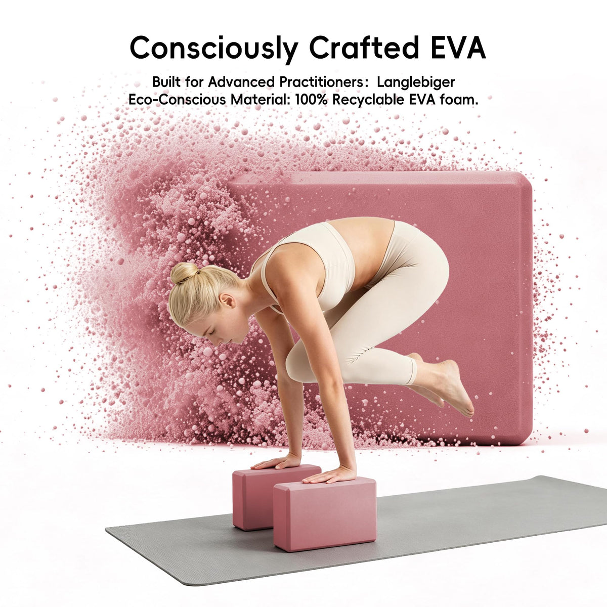 High Density EVA Yoga Blocks 2 Pack (pink)