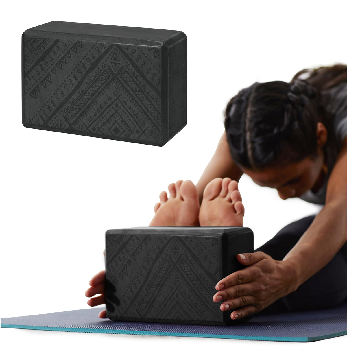 Yoga Block EVA Foam for Balance & Stretch (Navajo Black / 1 Block)