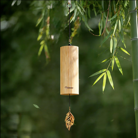 Wind Chimes for Outside Natural Bamboo Windchimes Unique Rain Chime Sound Healing Instruments Gifts for Mom Indoor Outdoor Zen Decorations for Patio Porch Garden and Backyard (Fm-Chord)