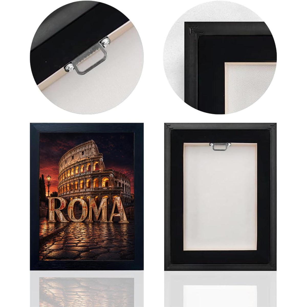 Rome Colosseum Decor Wall Art (Wall Art Framed 64 / 16"L x 12"W)