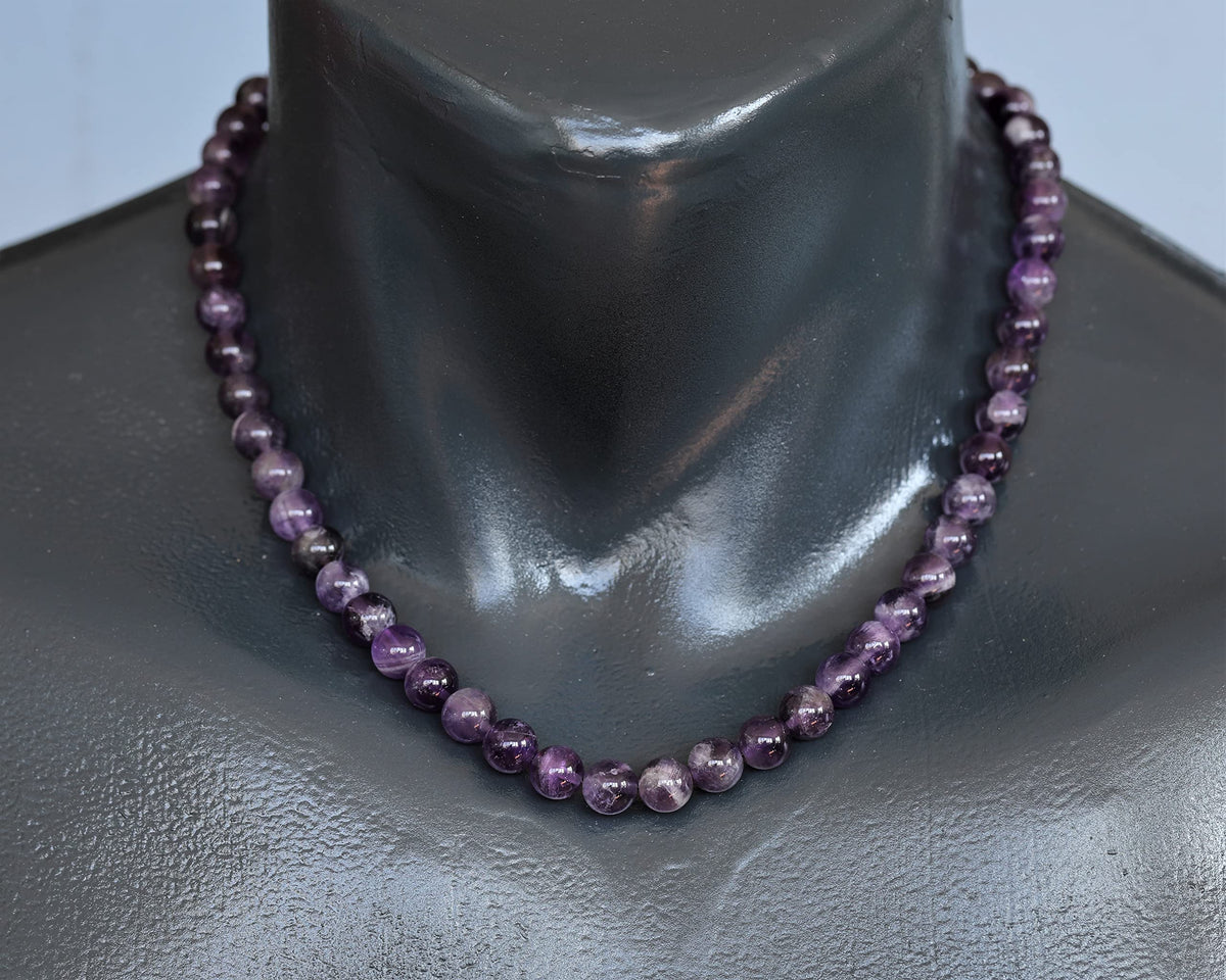 Natural Amethyst Beaded Choker Necklace (Amethyst / 18 Inches)