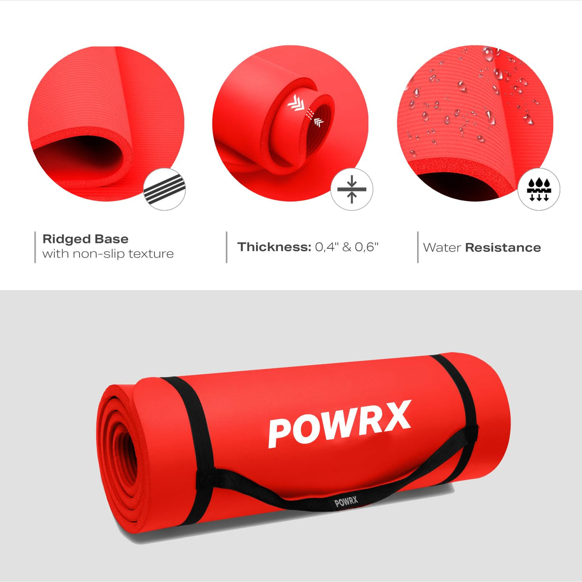 1 2" Thick Yoga Mat (190 x 80 x 1.5 cm / Red)
