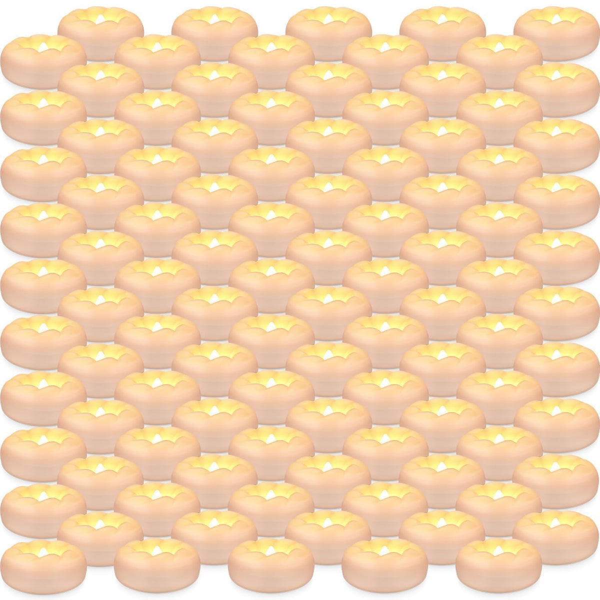 100-Pack 2-Inch+ Spiral-Pattern Water-Activated Flameless Floating LED Candles - Battery-Powered and Perfect for Wedding Vases, Bathtubs, Pools, and Large Events (100-FlamelessFloating Candles)