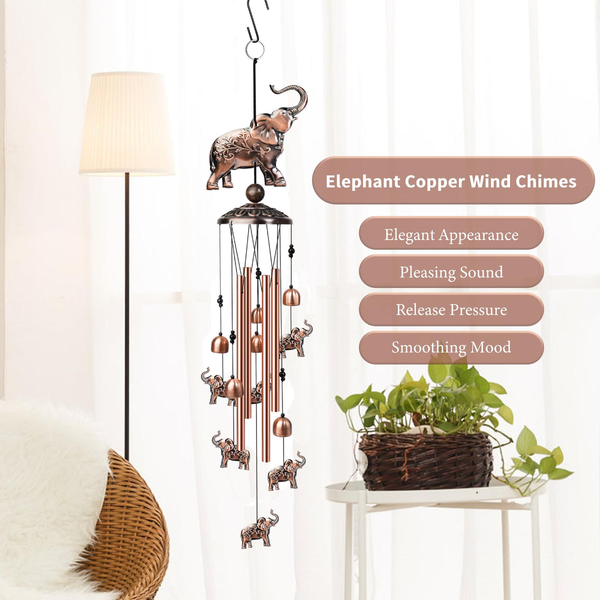 Elephant Wind Chimes (Copper / Elephant)