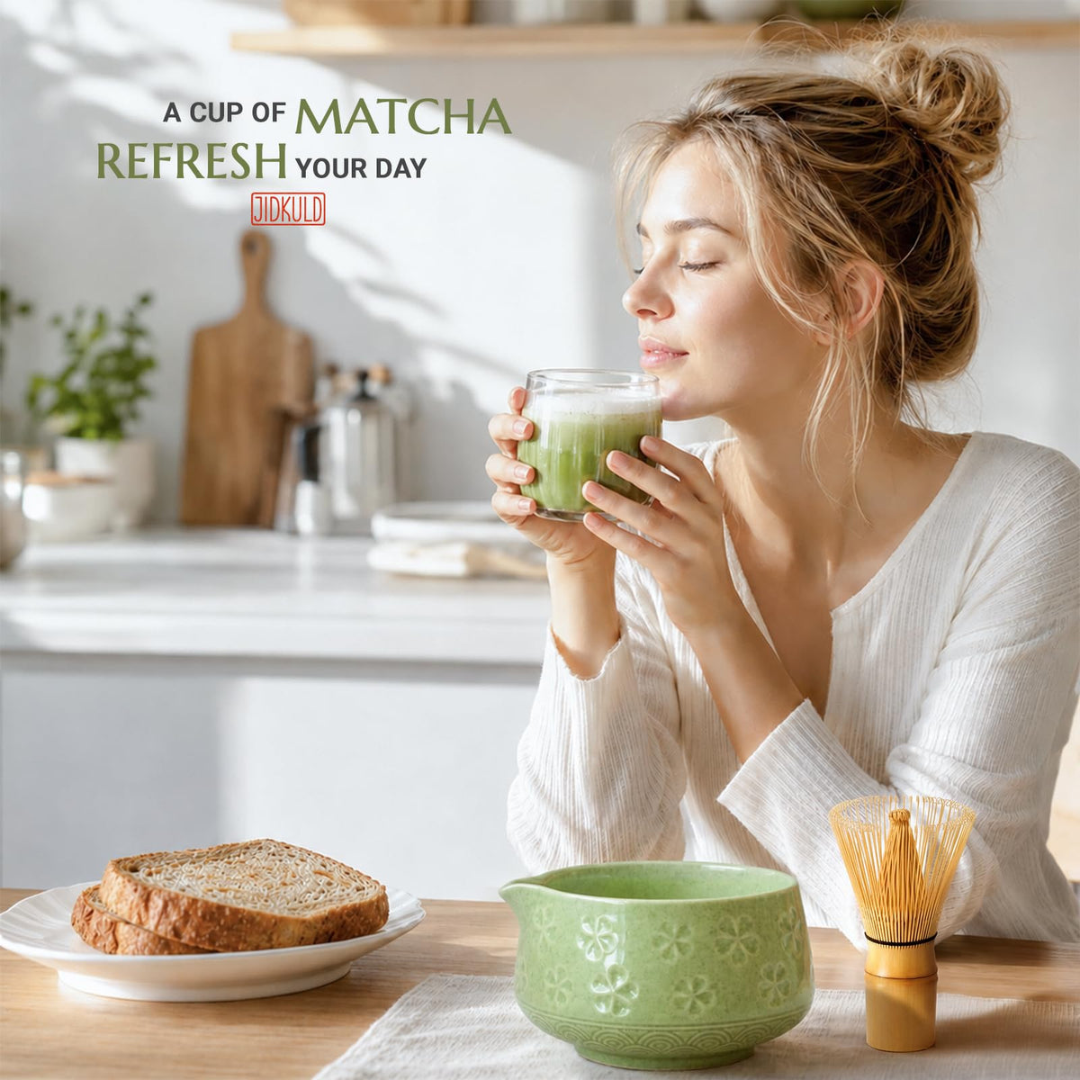 Matcha Whisk Set (Mottled Green)