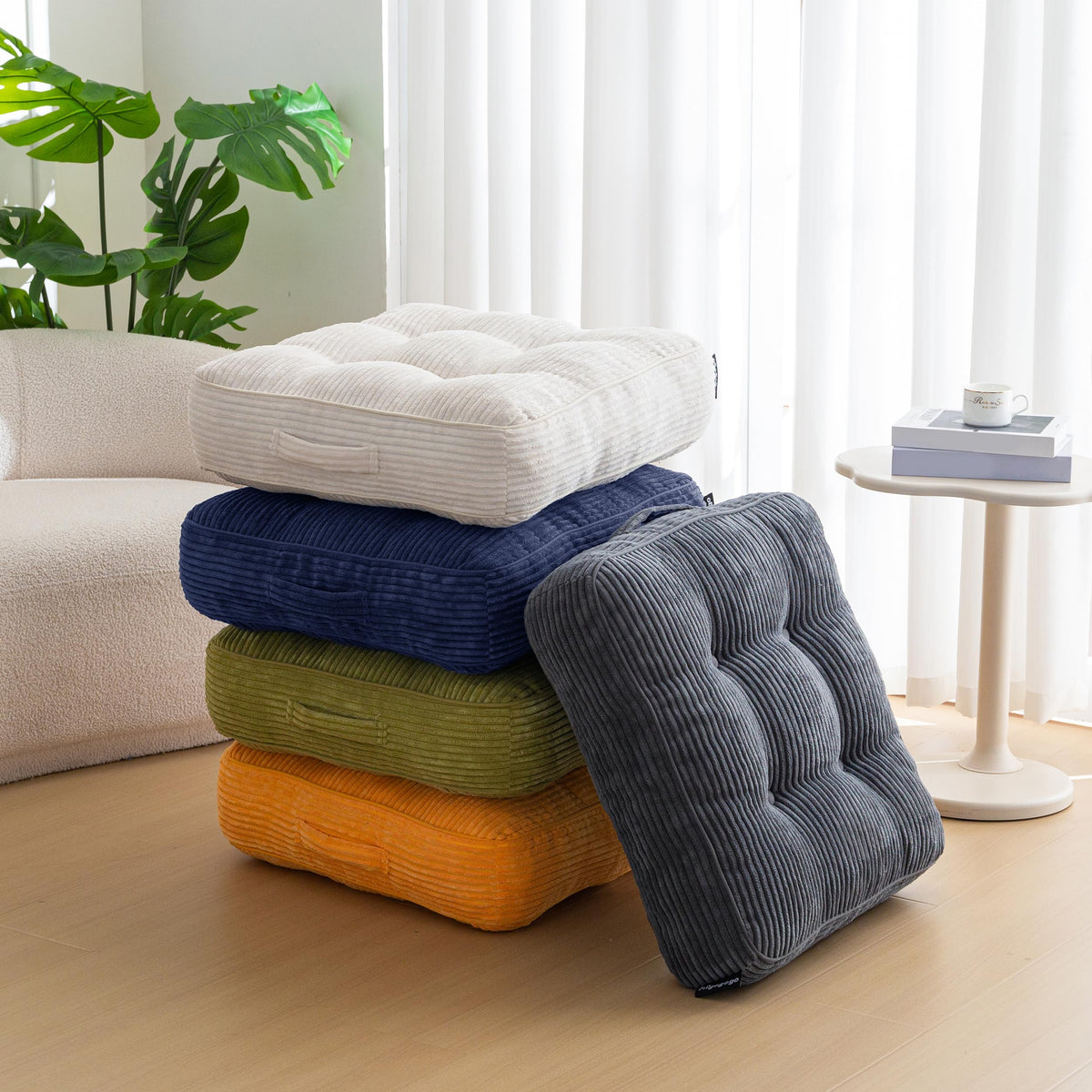 6" Extra Thick Floor Pillow Cushion for Adults (Square Dark Grey / 6" Thick(Pack of 1))
