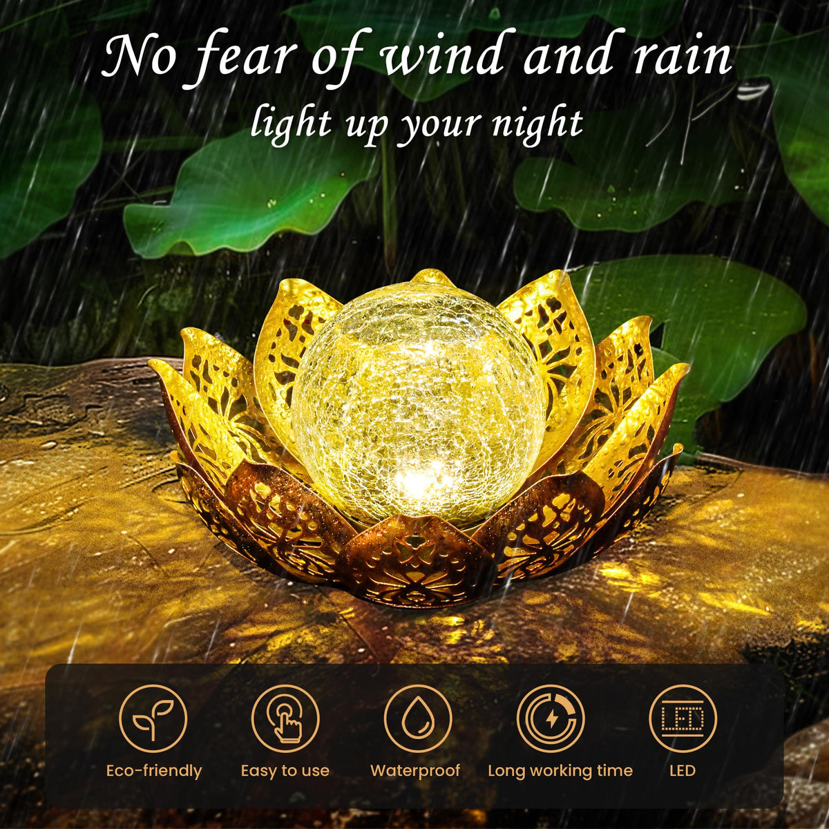 Solar Light Outdoor Garden Decor (Gold)