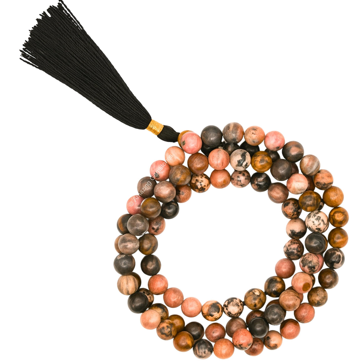 Rhodonite Mala Beads (Rhodonite / Plain)